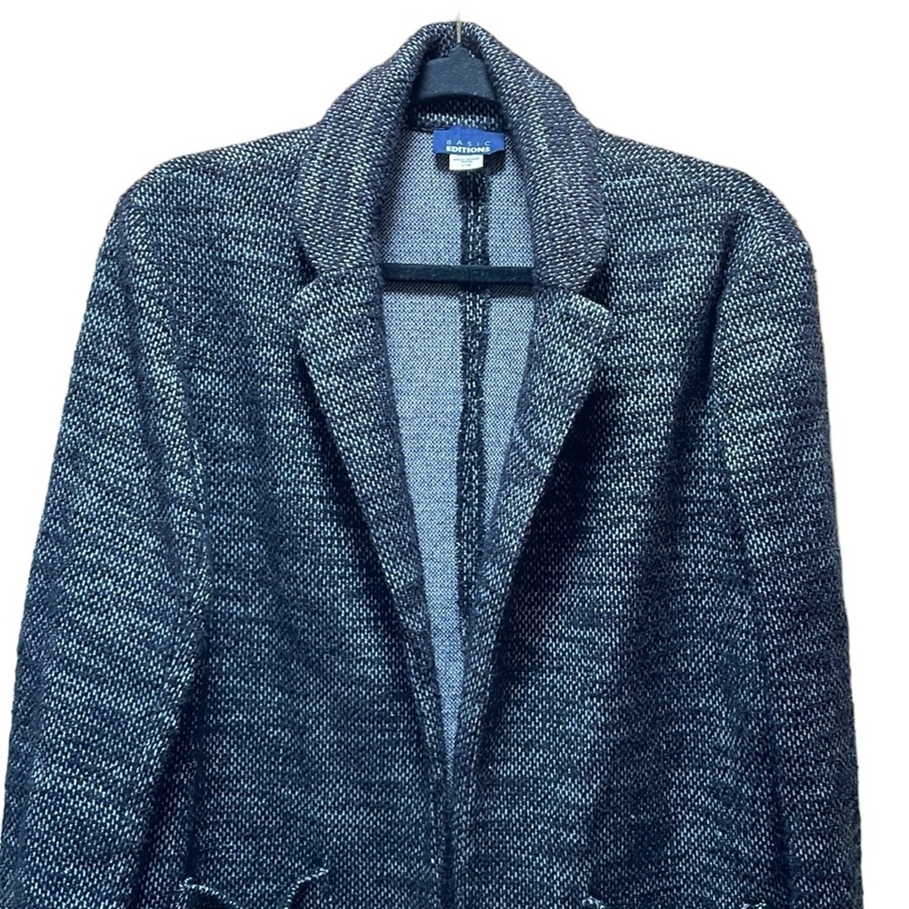 Basic Editions Black And Gray Open Front Cotton B… - image 2